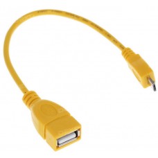 Кабель OTG DEXP micro USB - USB желтый 0.15 м