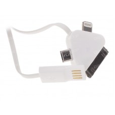 Кабель DEXP micro USB, Lightning 8-pin, 30-pin Apple - USB белый 0.8 м