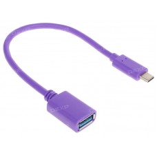 Кабель OTG DEXP USB Type-C - USB фиолетовый 0.15 м