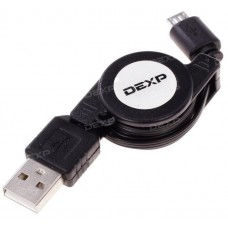 Кабель DEXP micro USB - USB черный 0.8 м