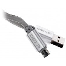 Кабель DEXP micro USB - USB серебристый 1 м