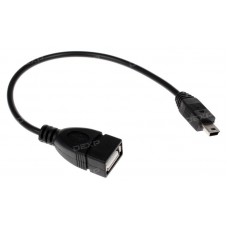 Кабель OTG DEXP mini USB - USB черный 0.15 м