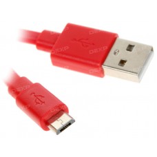 Кабель DEXP micro USB - USB красный 0.2 м