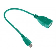 Кабель OTG DEXP micro USB - USB зеленый 0.15 м