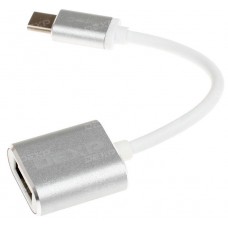 Кабель OTG DEXP USB Type-C - USB серебристый 0.1 м