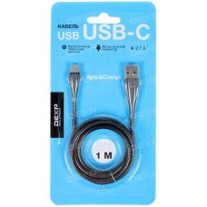 Кабель DEXP USB Type-C - USB черный 1 м