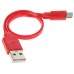 Кабель DEXP micro USB - USB красный 0.2 м