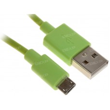 Кабель DEXP micro USB - USB зеленый 0.2 м