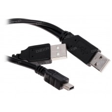 Кабель DEXP mini USB - USB x2 черный 1.5 м