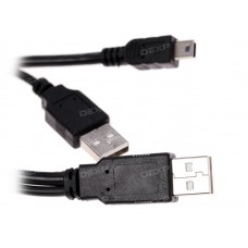 Кабель DEXP mini USB - USB x2 черный 0.5 м