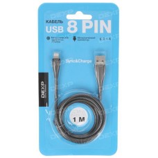 Кабель DEXP Lightning 8-pin - USB черный 1 м