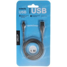 Кабель DEXP micro USB - USB черный 1 м